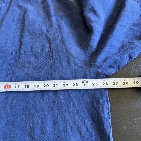 Pusser's Island Reserve Camp Shirt Mens XL Blue Silk Cotton Tropical Hawaiian - Picture 11 of 14